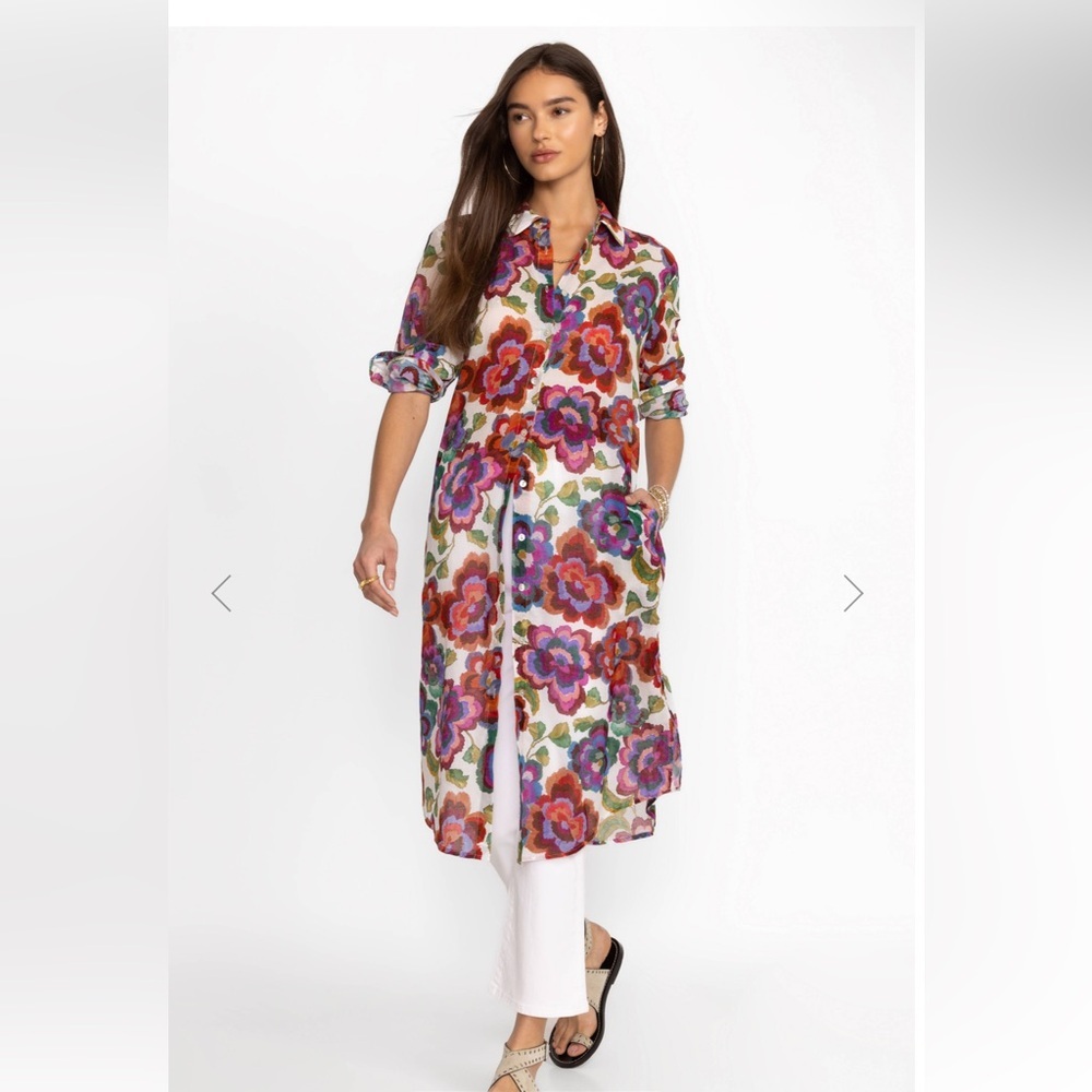Johnny Was Calanthe Relaxed Shirt Dress Size L
